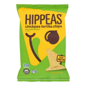 Hippeas - Tortilla Chips - Chickpea Snacks - Sea Salt & Lime - Case Of 12 - 5 Ounces
