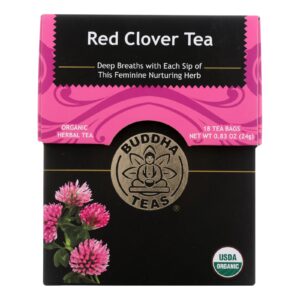 Buddha Teas - Organic Tea - Red Clover - Case Of 6 - 18 Count