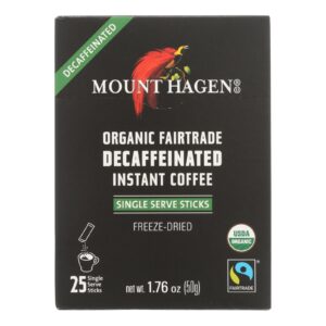 Mount Hagen - Organic Fairtrade Decaffeinated Instant Coffee 25ct - Case Of 8 - 1.76 Oz