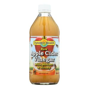 Dynamic Health Apple Cider Vinegar - With The Mother And Natural Honey - Glass Bottle - 16 Oz