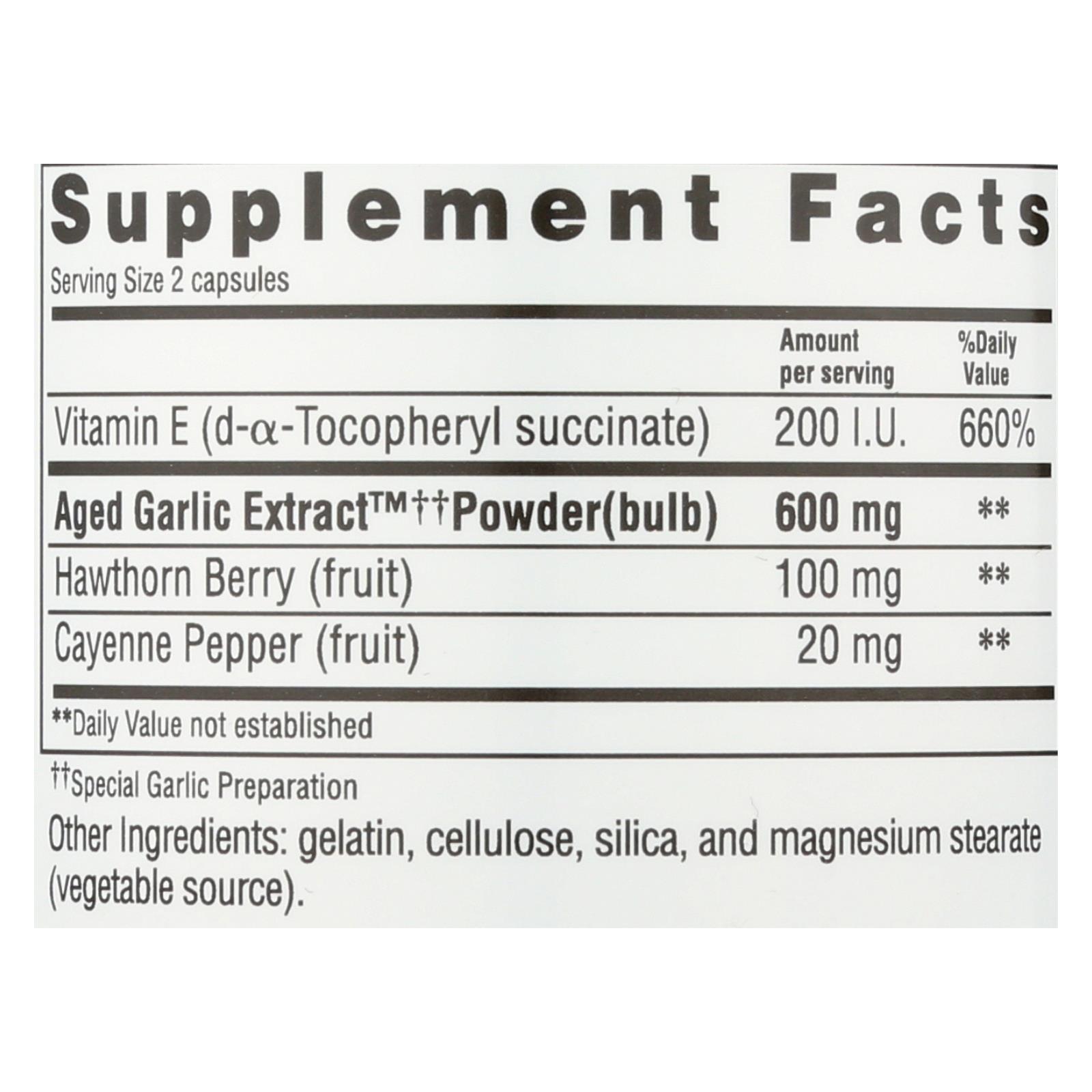 Kyolic - Aged Garlic Extract Healthy Heart Formula 106 - 200 Capsules - Image 2