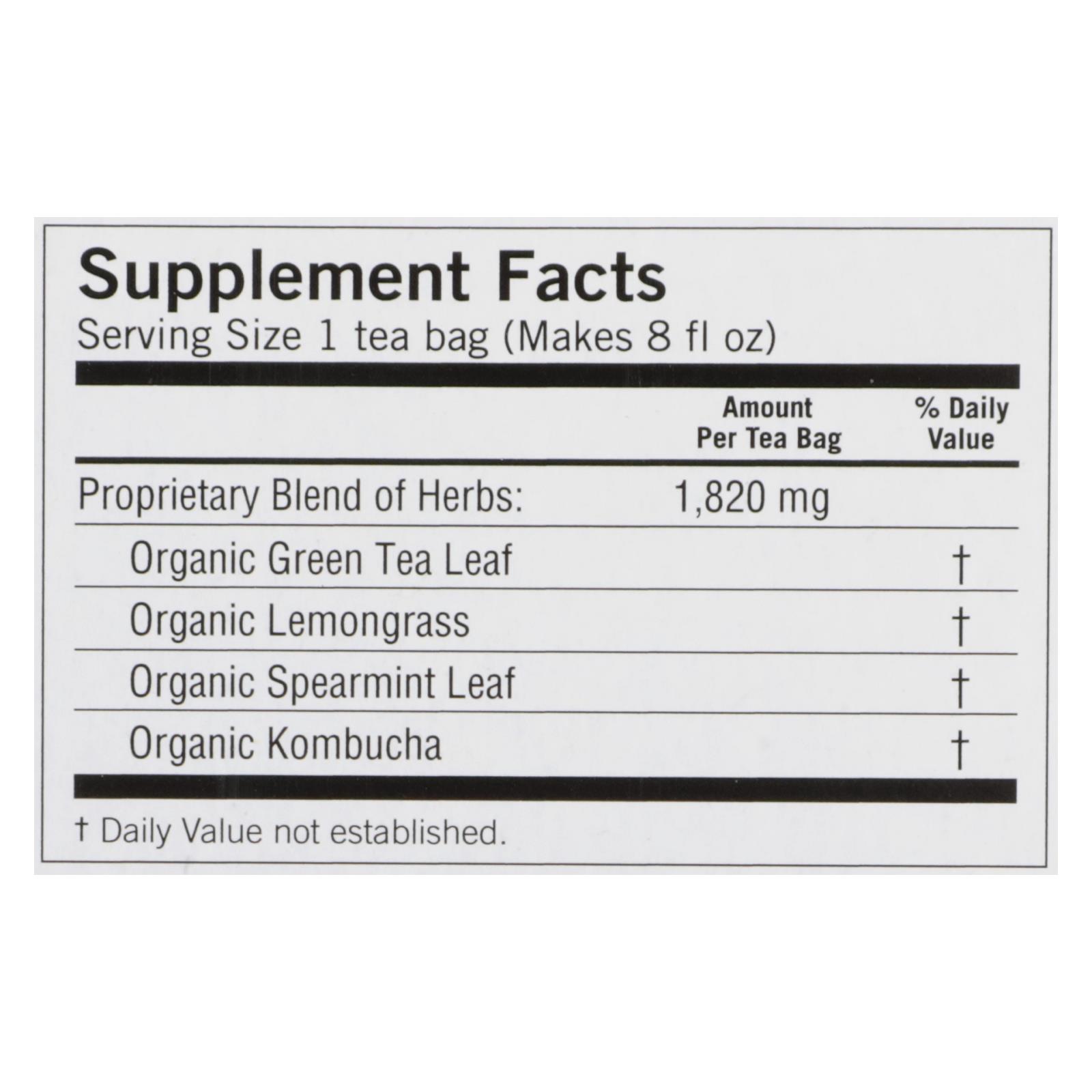 Yogi Herbal Green Tea Kombucha - 16 Tea Bags - Case Of 6 - Image 2