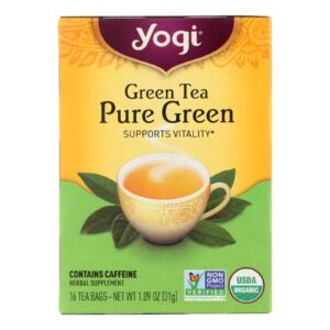 Yogi Organic Pure Green Herbal Tea - 16 Tea Bags - Case Of 6