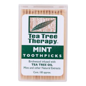 Tea Tree Therapy Toothpicks - 100 Toothpicks - Case Of 12