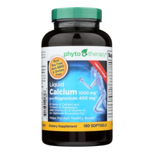 Phyto-therapy Liquid Calcium With Magnesium - 1000 Mg - 180 Softgels