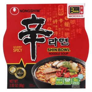 Nong Shim Noodle Soup Bowl - Shin - Case Of 12 - 3.03 Oz.