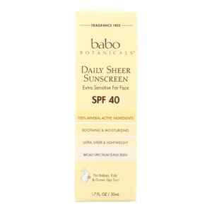 Babo Botanicals - Sunscreen - Daily Sheer - Spf 40 - 1.7 Oz