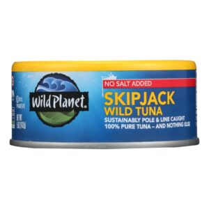 Wild Planet Wild Skipjack Light Tuna - No Salt Added - Case Of 12 - 5 Oz.