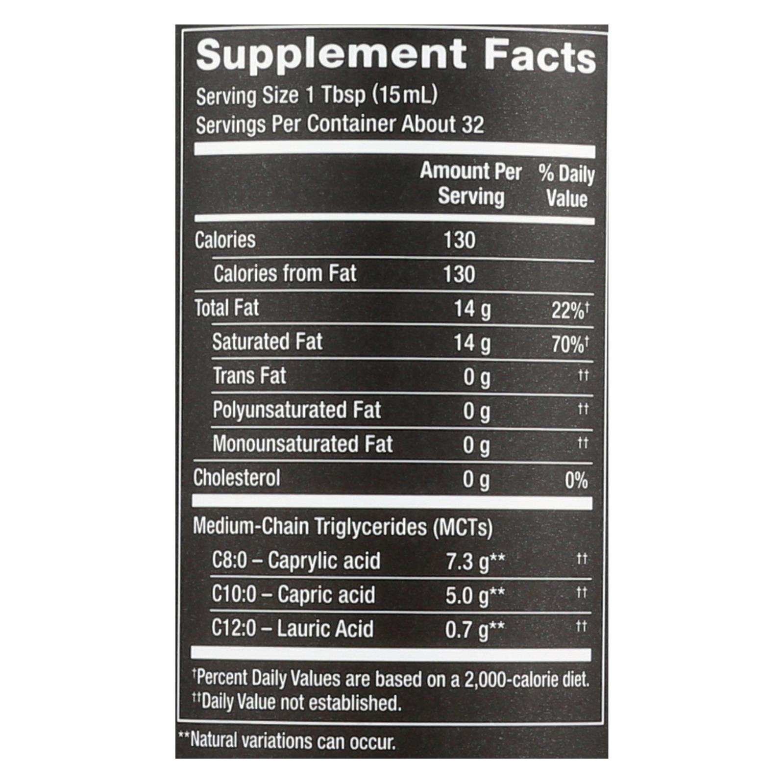 Nutiva 100% Organic Mct Oil - From Coconut - Unflavored - 16 Fl Oz - Image 3