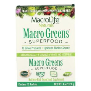 Macrolife Naturals Macro Greens Original - 12 Packets - 4 Oz