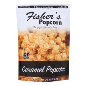 Fisher's Popcorn Caramel Popcorn - Case Of 6 - 10 Oz