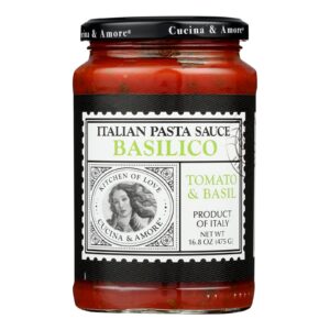 Cucina And Amore - Basilico Italian Pasta Sauce - Tomato Basil And Garlic - Case Of 6 - 16.8 Oz.
