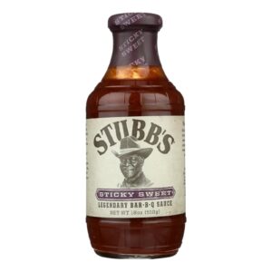 Stubb's Bbq Sauce - Sticky Sweet - Case Of 6 - 18 Oz.