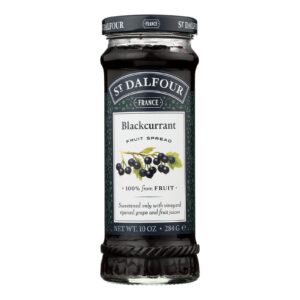 St Dalfour Fruit Spread - Deluxe - 100 Percent Fruit - Black Currant - 10 Oz - Case Of 6