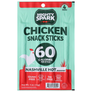 Mighty Spark - Snk Stick Chkn Nashvl Hot - Cs Of 8-4 Oz