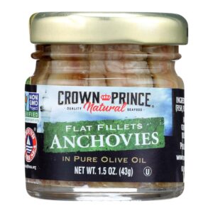 Crown Prince Flat Fillets Of Anchovies In Pure Olive Oil - Case Of 18 - 1.5 Oz.