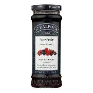 St Dalfour Fruit Spread - Deluxe - 100 Percent Fruit - Four Fruits - 10 Oz - Case Of 6