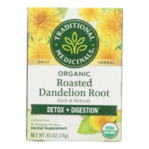 Traditional Medicinals Organic Roasted Dandelion Root Tea - Caffeine Free - 16 Bags