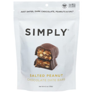 Simply Gum - Date Bars Choc Sltd Pnut - Cs Of 6-4.5 Oz