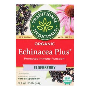 Traditional Medicinals Organic Echinacea Elder Herbal Tea - 16 Tea Bags