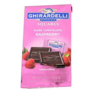 Ghirardelli Dark Chocolate Raspberry Squares  - Case Of 6 - 5.32 Oz