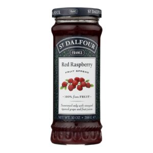 St Dalfour Fruit Spread - Deluxe - 100 Percent Fruit - Red Raspberry - 10 Oz - Case Of 6