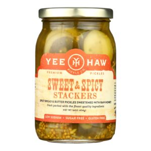 Yee-haw Pickle Company Sweet & Spicy Stackers - Case Of 6 - 16 Oz