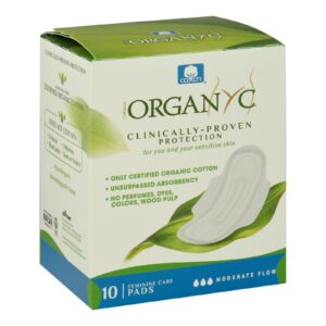 Organyc - Pads Ctn Mdrt Flw W-wng - 1 Each - 10 Ct