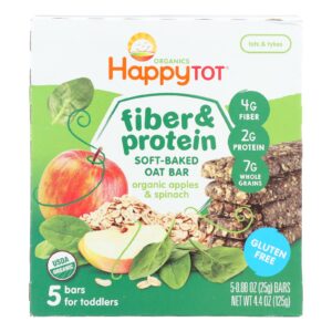 Happy Tot Soft Baked Oat Bar Organic Apples & Spinach  - Case Of 6 - 5-.88oz