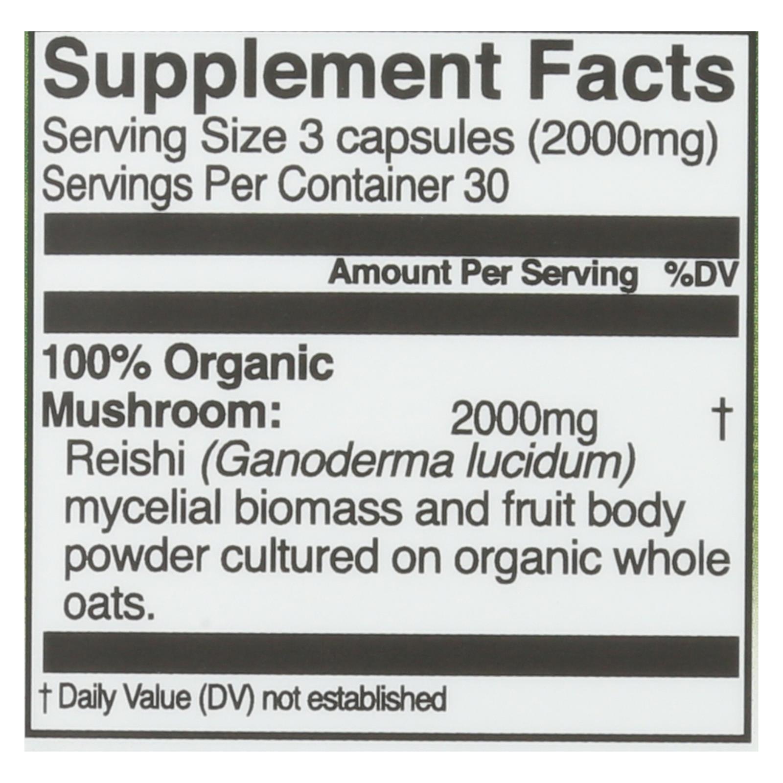 Organic Mushroom Nutrition - Mush Sprfd Reishi Cap - 1 Each - 90 Ct - Image 2