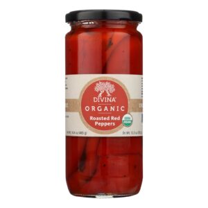 Divina, Organic Fire Roasted Sweet Peppers  - Case Of 6 - 16.2 Oz