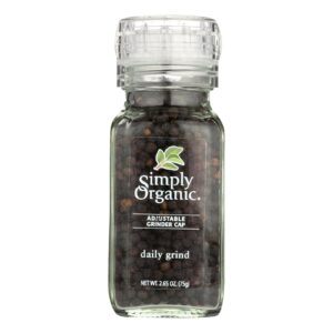Simply Organic Daily Grind Black Peppercorns - Organic - Grinder - 3 Oz