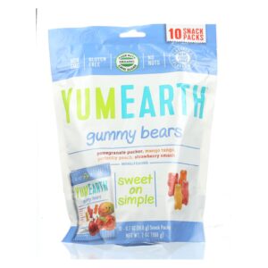 Yummy Earth Organics Gummy Bears - Organic - Snack Pack - .7 Oz - 10 Count - Case Of 12