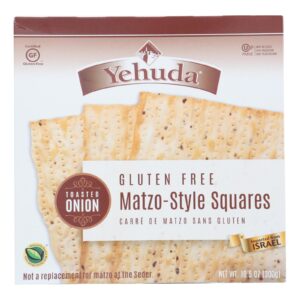 Yehuda Matzo Squares - Toasted Onion - Gluten Free - Case Of 12 - 10.5 Oz