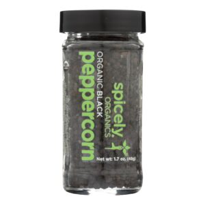 Spicely Organics - Organic Peppercorn - Black Whole - Case Of 3 - 1.7 Oz.