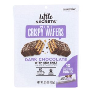 Little Secrets - Crispy Wafrs Dark Chocolate Sea Salt - Case Of 6-3.5 Oz
