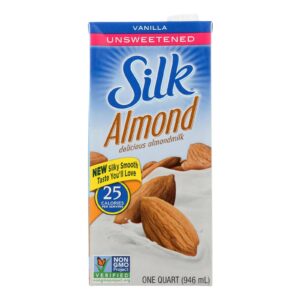 Silk Pure Almond Milk - Unsweetened Vanilla - Case Of 6 - 32 Fl Oz.