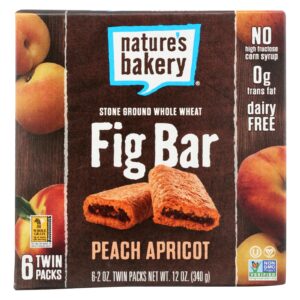 Nature's Bakery Stone Ground Whole Wheat Fig Bar - Peach Apricot - 2 Oz - Case Of 6