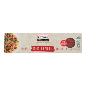 Explore Cuisine Organic Red Lentil Spaghetti - Spaghetti - Case Of 12 - 8 Oz.