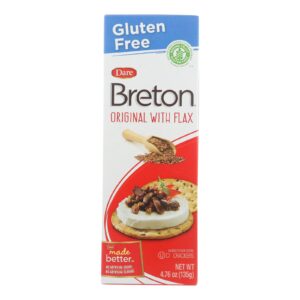 Breton-dare - Crackers - Original With Flax - Case Of 6 - 4.76 Oz.