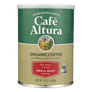 Cafe Altura - Organic Ground Coffee - French Roast - Case Of 6 - 12 Oz.