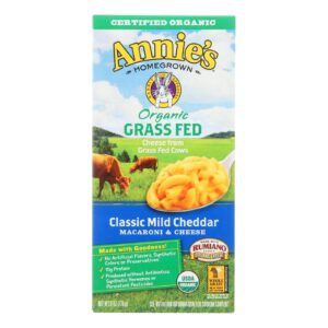 Annies Homegrown Macaroni And Cheese - Organic - Grass Fed - Classic Mild Cheddar - 6 Oz - Case Of 12