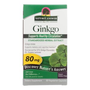 Nature's Answer - Ginkgo Leaf Extract - 60 Vegetarian Capsules