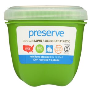 Preserve Mini Food Storage Container - Apple Green - Case Of 12 - 8 Oz