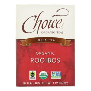 Choice Organic Teas Rooibos Red Bush Tea - 16 Tea Bags - Case Of 6