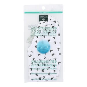Earth Therapeutics Moisturizing Foot Sock - White With Footprints - 1 Pair