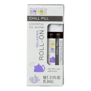 Aura Cacia - Roll On Essential Oil - Chill Pill - Case Of 4 - .31 Fl Oz