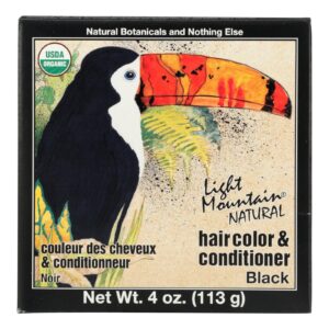 Light Mountain Hair Color-conditioner - Organic - Black - 4 Oz