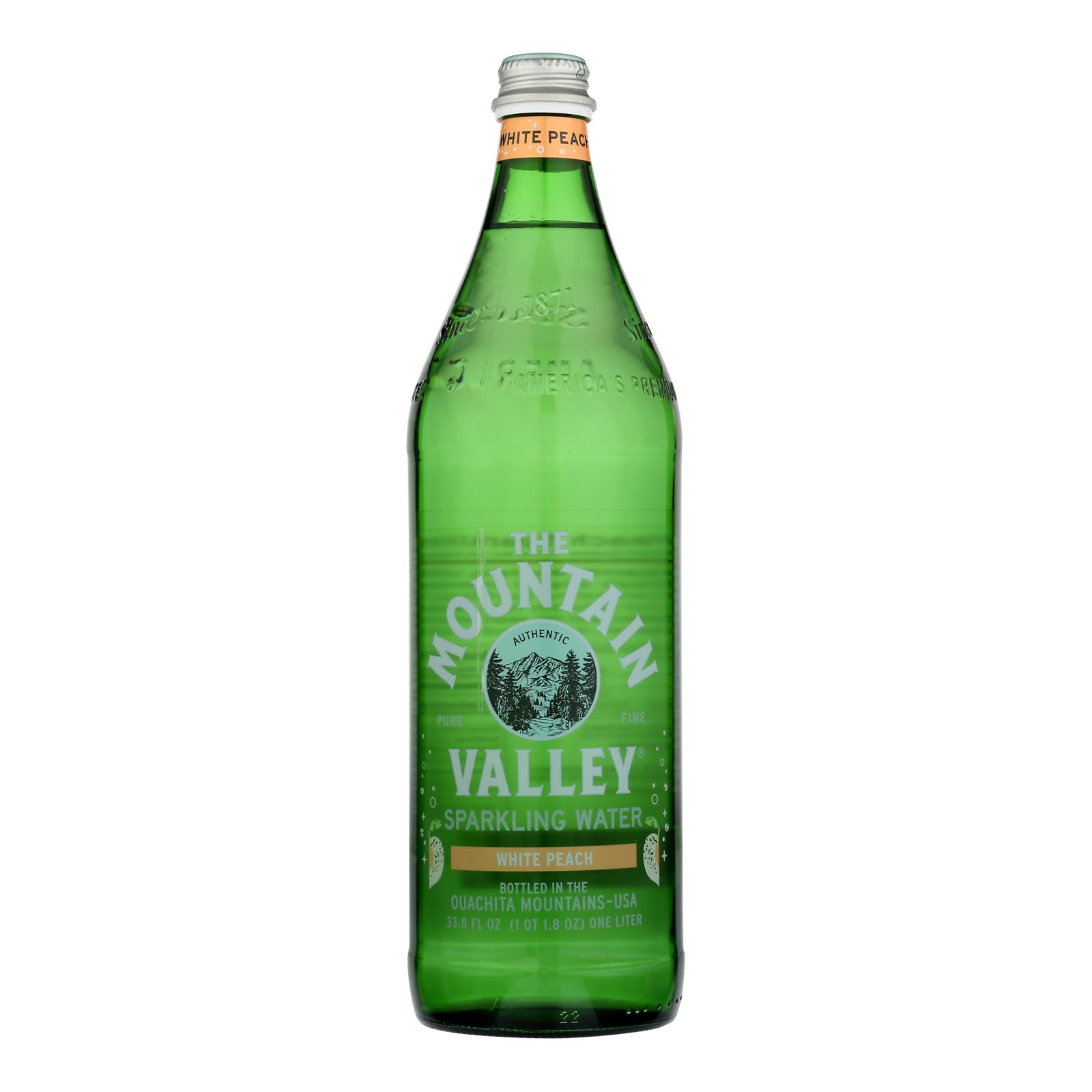 Mountain Valley Spring - Sparkling Water White Peach - Case Of 12 - 1 Ltr
