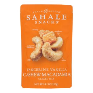 Sahale Tangerine Vanilla Cashew-macadamia Glazed Snack Mix  - Case Of 6 - 4 Oz